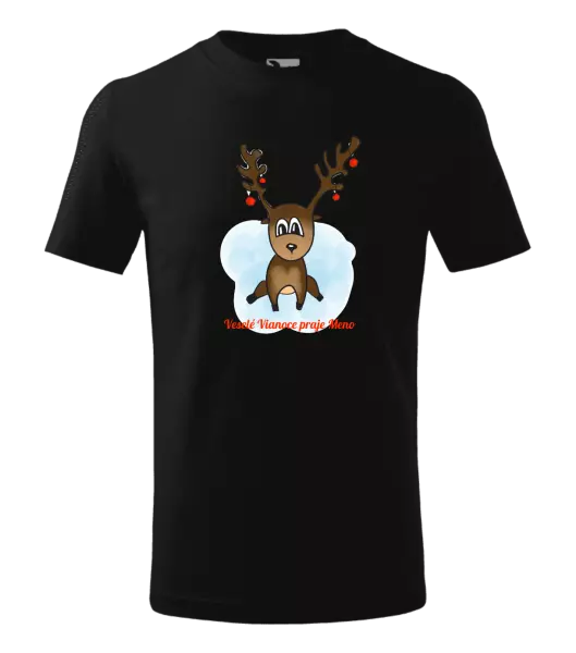 Detské vianočné tričko Veselé Vianoce praje - sobík