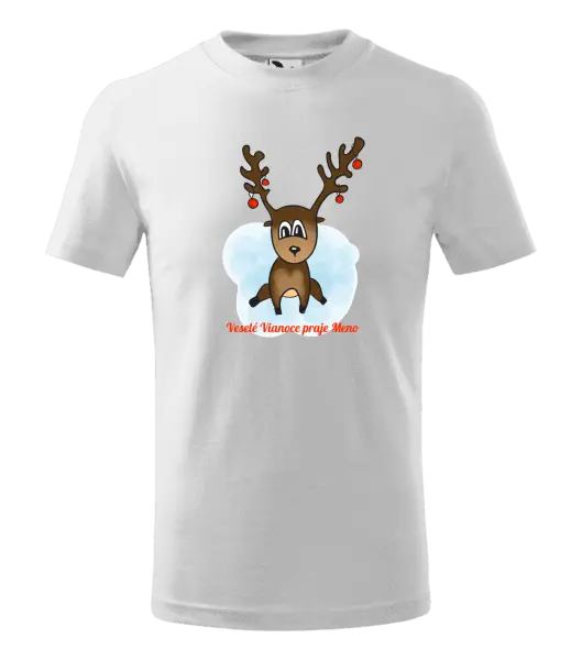 Detské vianočné tričko Veselé Vianoce praje - sobík