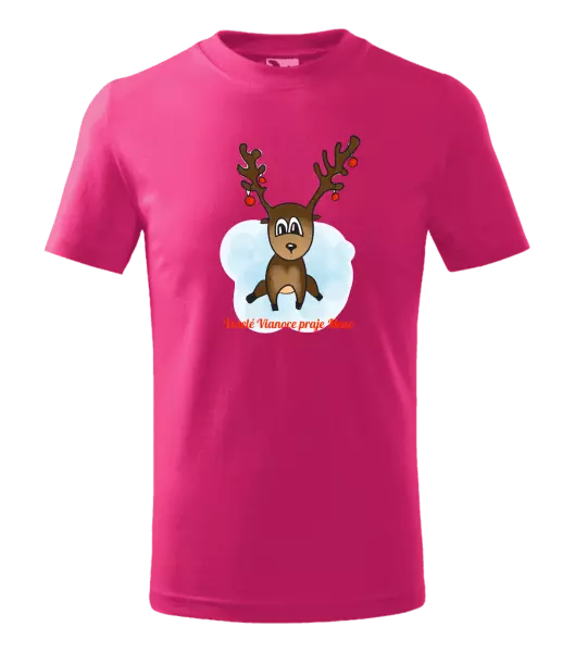 Detské vianočné tričko Veselé Vianoce praje - sobík