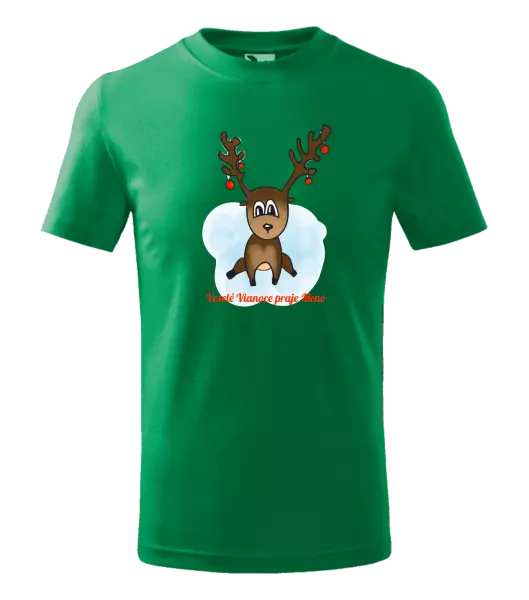 Detské vianočné tričko Veselé Vianoce praje - sobík