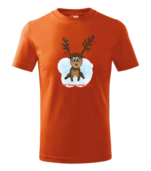 Detské vianočné tričko Veselé Vianoce praje - sobík