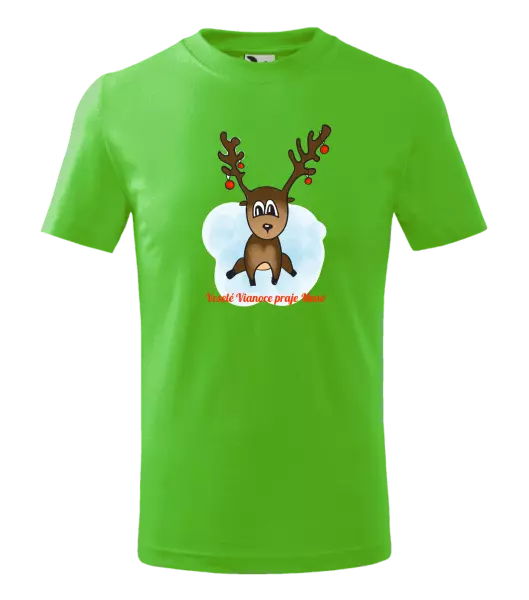 Detské vianočné tričko Veselé Vianoce praje - sobík