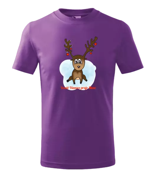 Detské vianočné tričko Veselé Vianoce praje - sobík