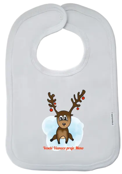 Detský podbradník Veselé Vianoce praje - sobík