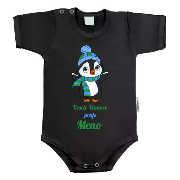 Detské body Veselé Vianoce praje - tučniak modrý