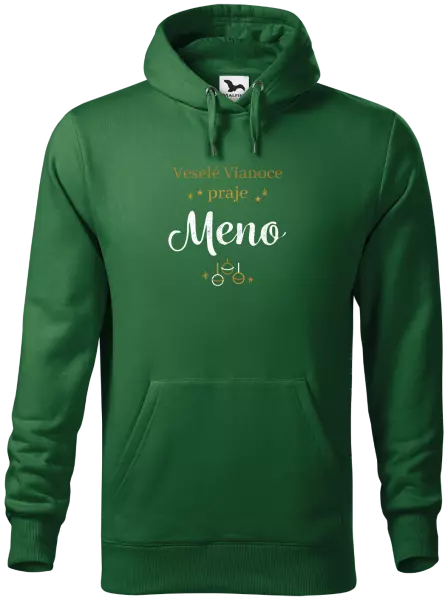 Pánska mikina Veselé Vianoce praje - zlaté ozdoby