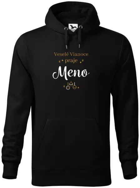 Pánska mikina Veselé Vianoce praje - zlaté ozdoby
