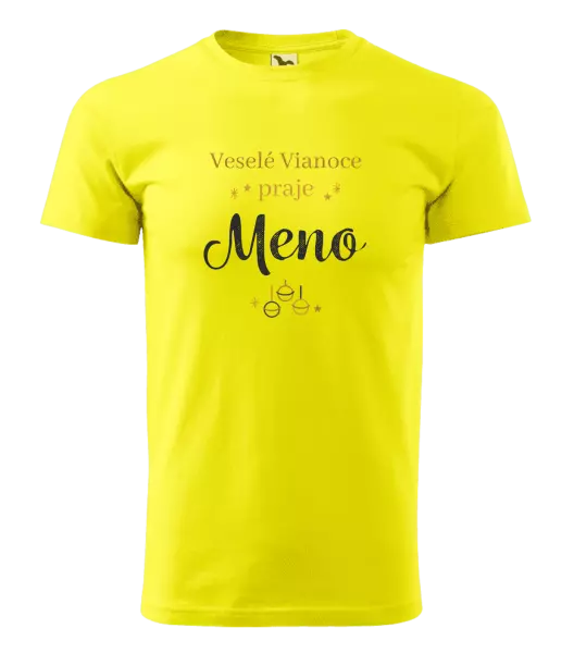 Pánske vianočné tričko Veselé Vianoce praje - zlaté ozdoby