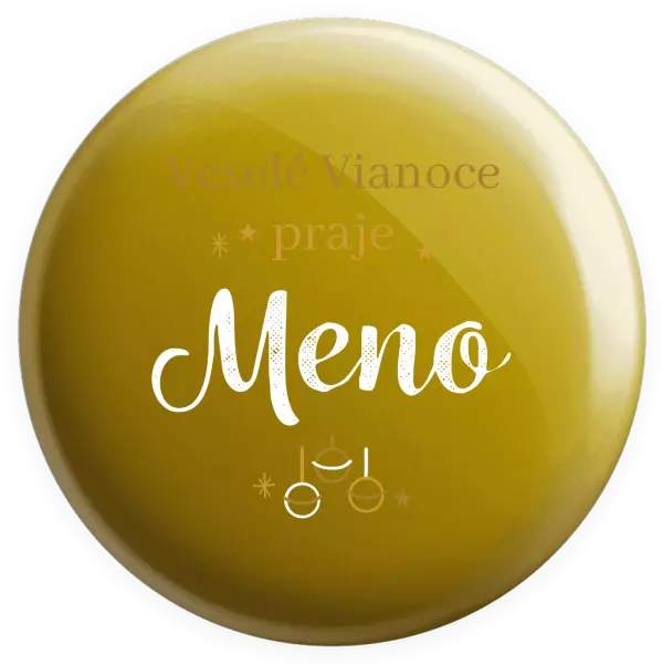 Placka Veselé Vianoce praje - zlaté ozdoby