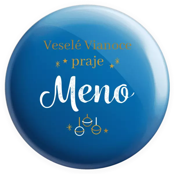 Placka Veselé Vianoce praje - zlaté ozdoby