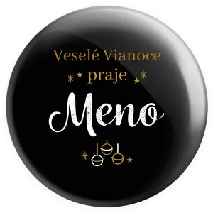 Placka Veselé Vianoce praje - zlaté ozdoby