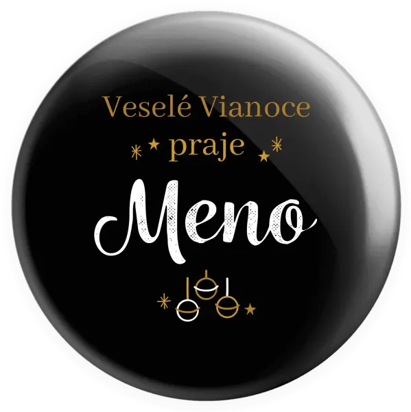 Placka Veselé Vianoce praje - zlaté ozdoby