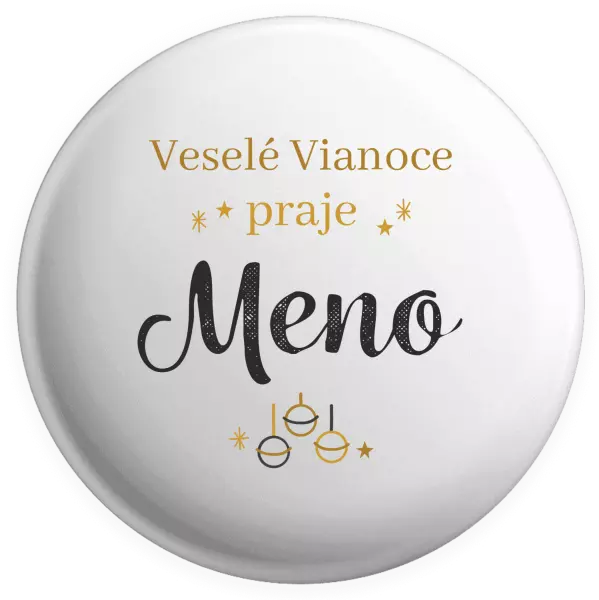 Placka Veselé Vianoce praje - zlaté ozdoby