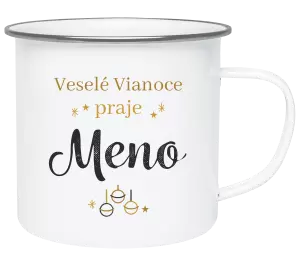 Vianočná plecháčik Veselé Vianoce praje - zlaté ozdoby