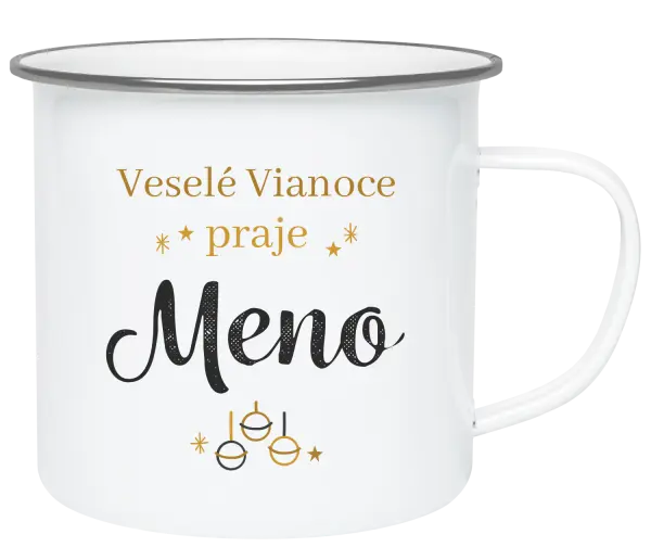 Vianočná plecháčik Veselé Vianoce praje - zlaté ozdoby