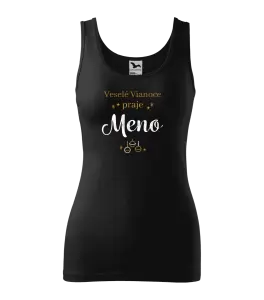 Vianočné tielko Veselé Vianoce praje - zlaté ozdoby