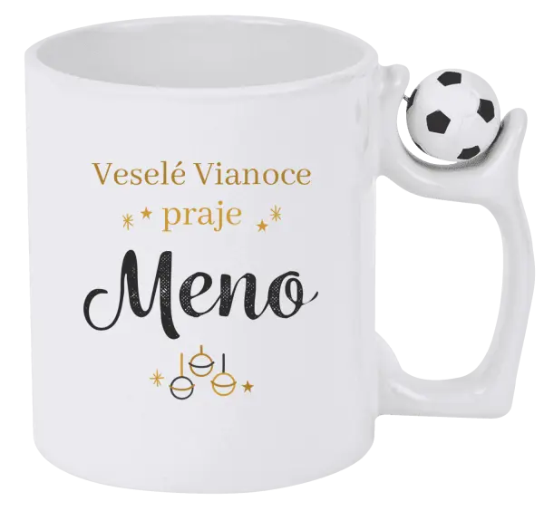 Vianočný hrnček Veselé Vianoce praje - zlaté ozdoby