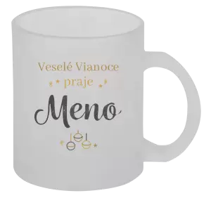 Vianočný hrnček Veselé Vianoce praje - zlaté ozdoby