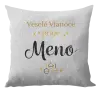 Vianočný vankúš Veselé Vianoce praje - zlaté ozdoby