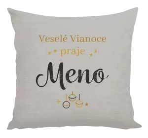 Vianočný vankúš Veselé Vianoce praje - zlaté ozdoby