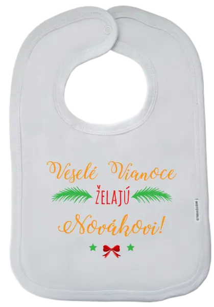Detský podbradník Veselé Vianoce želajú... (priezvisko)