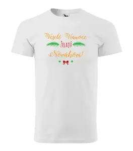 Pánske vianočné tričko Veselé Vianoce želajú... (priezvisko)