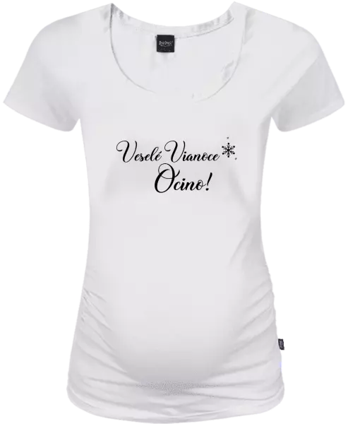 Vianočné tehotenské tričko Veselé Vianoce ocino