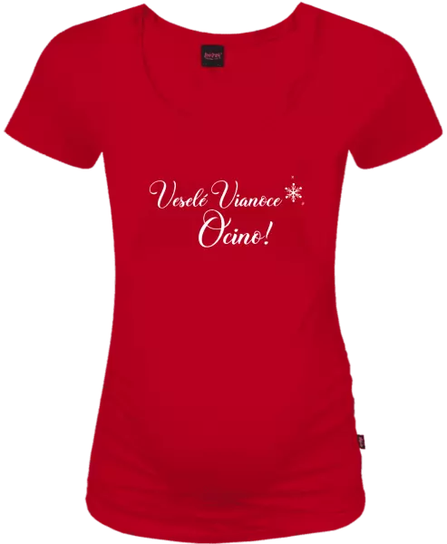 Vianočné tehotenské tričko Veselé Vianoce ocino