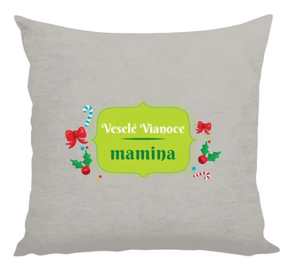 Vianočný vankúš Veselé Vianoce, mamina