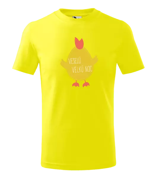 Detské veľkonočné tričko Veselú Velkú noc - kurča