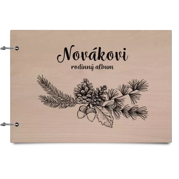 Drevený album so sponami Vetvičky