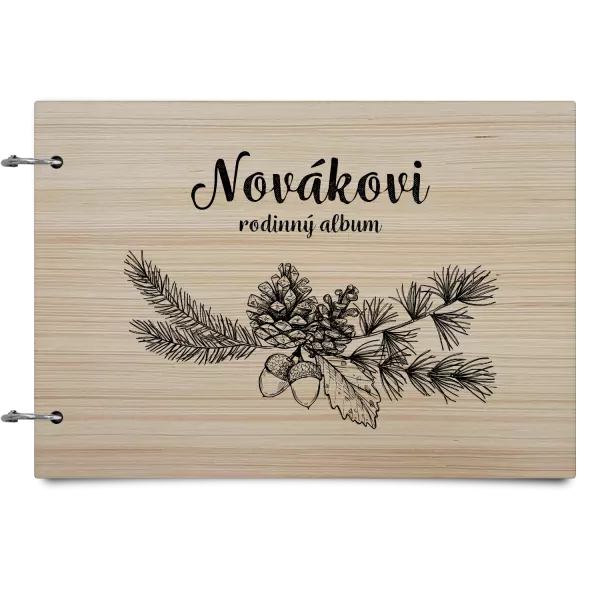 Drevený album so sponami Vetvičky