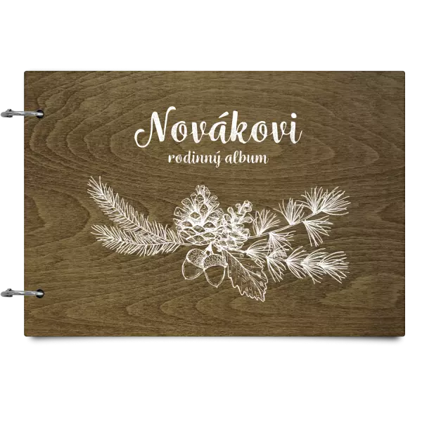 Drevený album so sponami Vetvičky