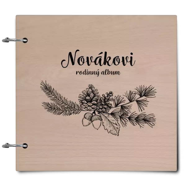 Drevený album so sponami Vetvičky