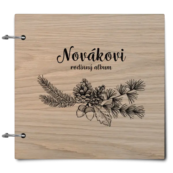 Drevený album so sponami Vetvičky