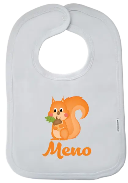 Detský podbradník Veverička s menom