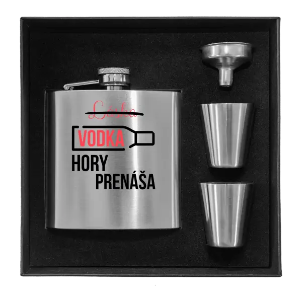 Ploskačka v krabičke Vodka hory prenáša