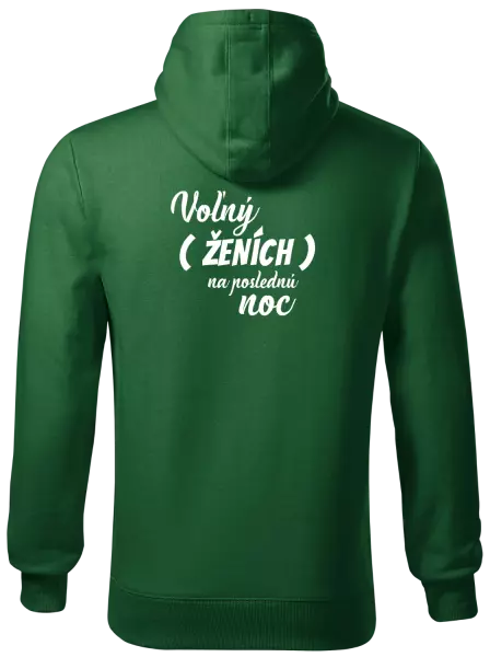 Pánska mikina Voľný ženích na poslednú noc