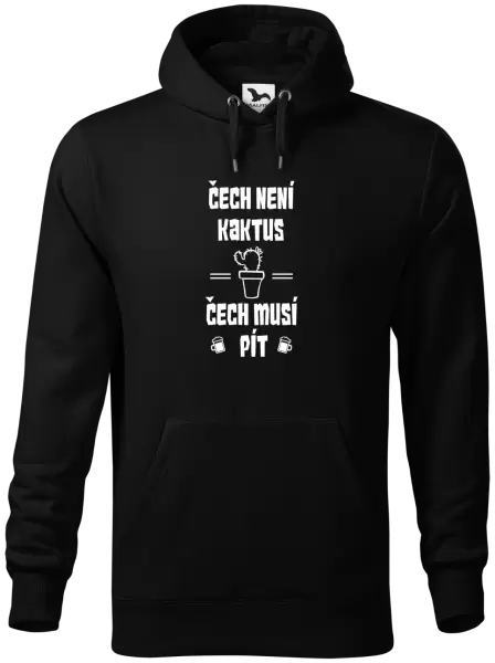 Pánská mikina Čech není kaktus, Čech musí pít