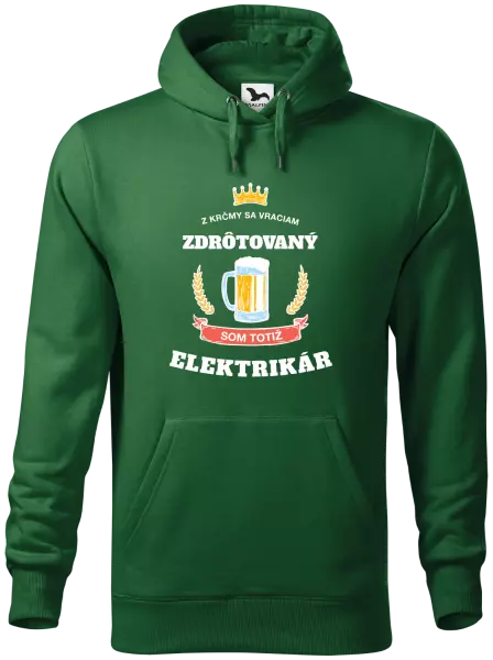 Pánska mikina Z krčmy sa vraciam - Elektrikár