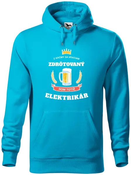 Pánska mikina Z krčmy sa vraciam - Elektrikár