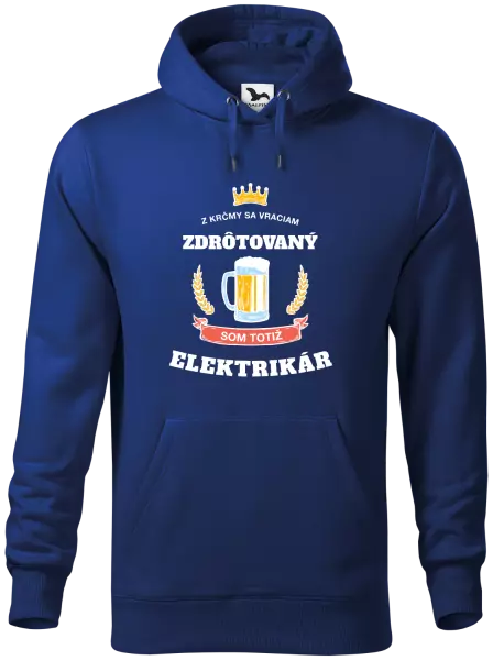 Pánska mikina Z krčmy sa vraciam - Elektrikár