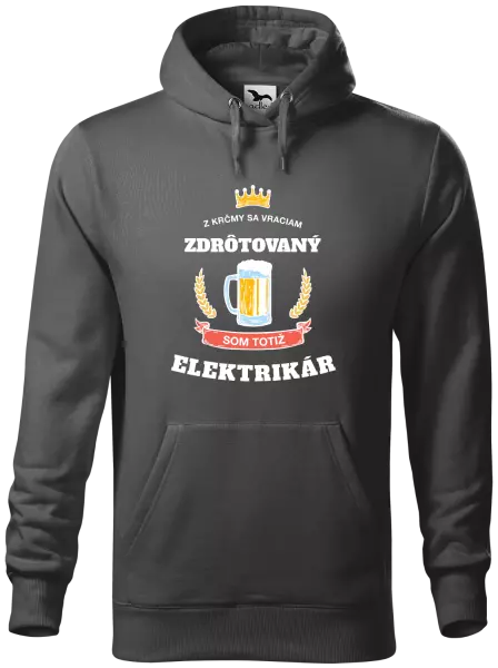 Pánska mikina Z krčmy sa vraciam - Elektrikár