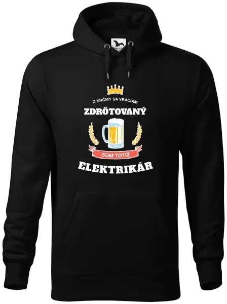 Pánska mikina Z krčmy sa vraciam - Elektrikár