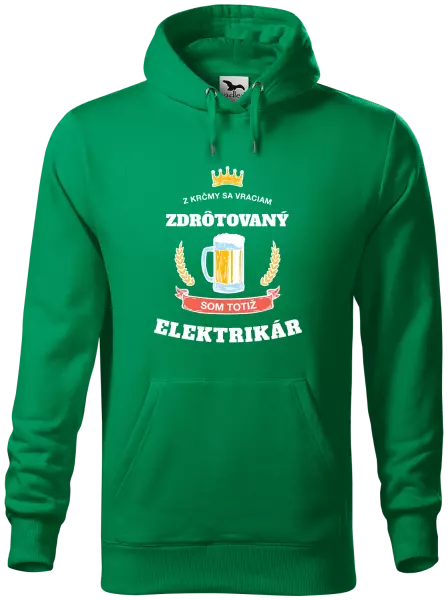 Pánska mikina Z krčmy sa vraciam - Elektrikár