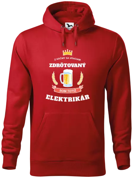 Pánska mikina Z krčmy sa vraciam - Elektrikár
