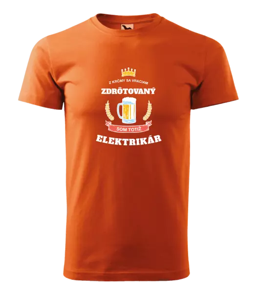Pánske tričko Z krčmy sa vraciam - Elektrikár