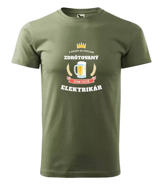 Pánske tričko Z krčmy sa vraciam - Elektrikár