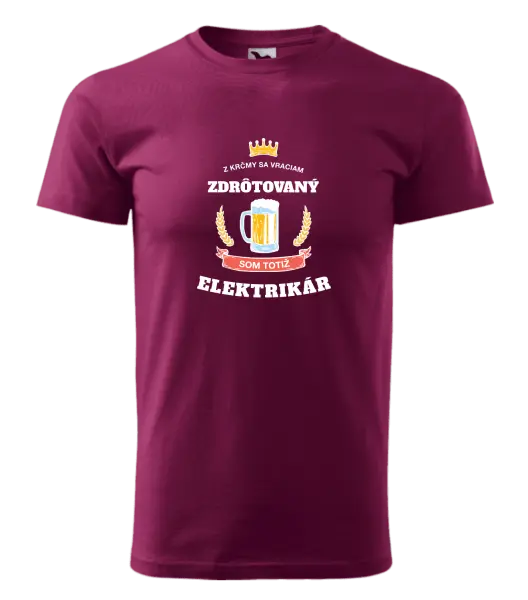 Pánske tričko Z krčmy sa vraciam - Elektrikár