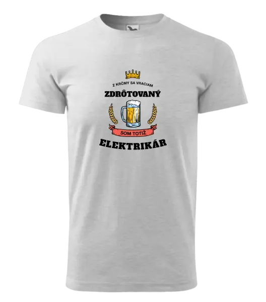 Pánske tričko Z krčmy sa vraciam - Elektrikár